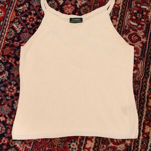Lauren by Ralph Lauren White Knit Top Sz M